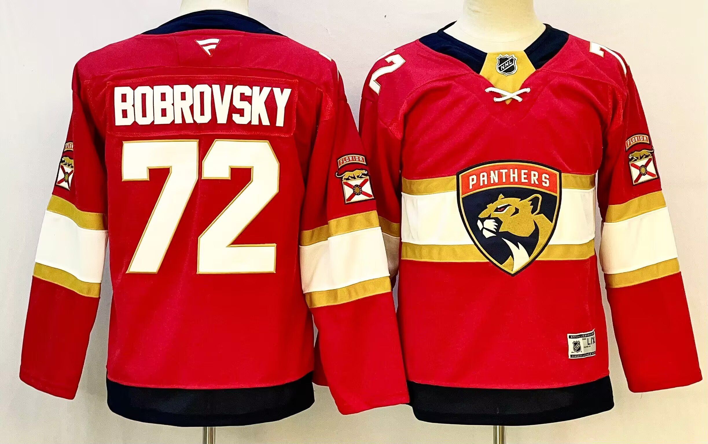 Youth Florida Panthers #72 Bobrovsky Red 2026 Adidias NHL Jersey style 001->youth nhl jersey->Youth Jersey